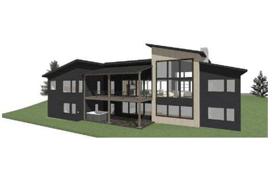 modern hillside black house