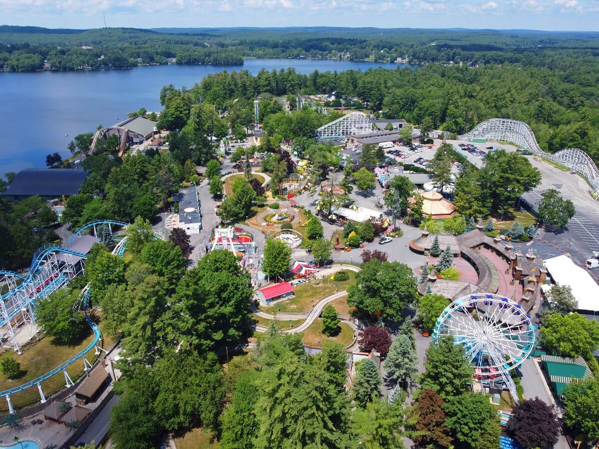 Aerial view of Historic Canobie Lake Park
