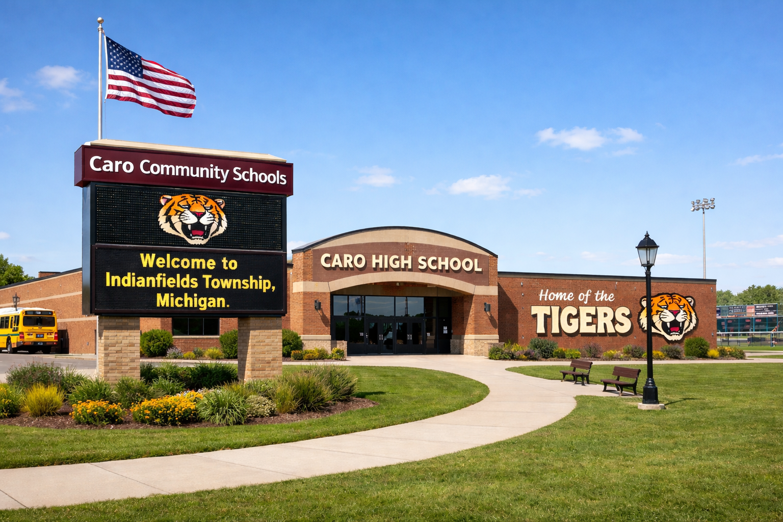 indianfields township school, michigan create an image