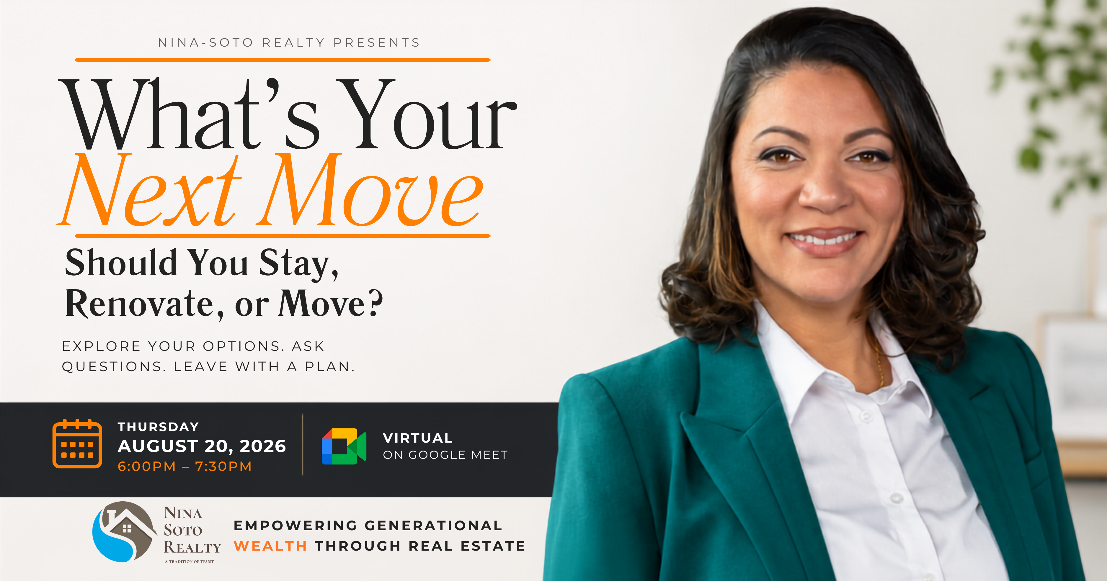 What’s Your Next Move? Virtual workshop with Cynthia Nina-Soto on August 20, 2026