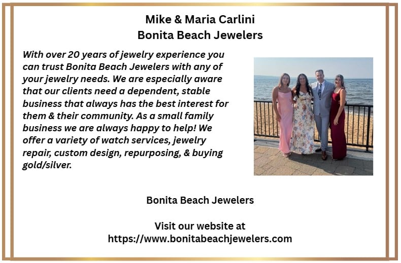 mike and maria carlini - bonita jewelry marketing card