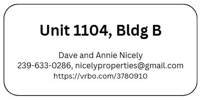 Unit 1104B - Dave and Annie Nicely