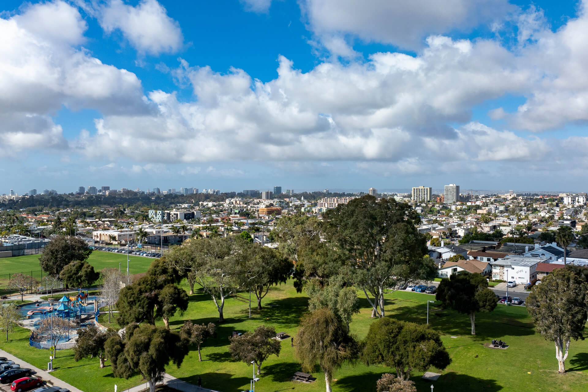 North Park - aerial view of San Diego California North Park Community Park