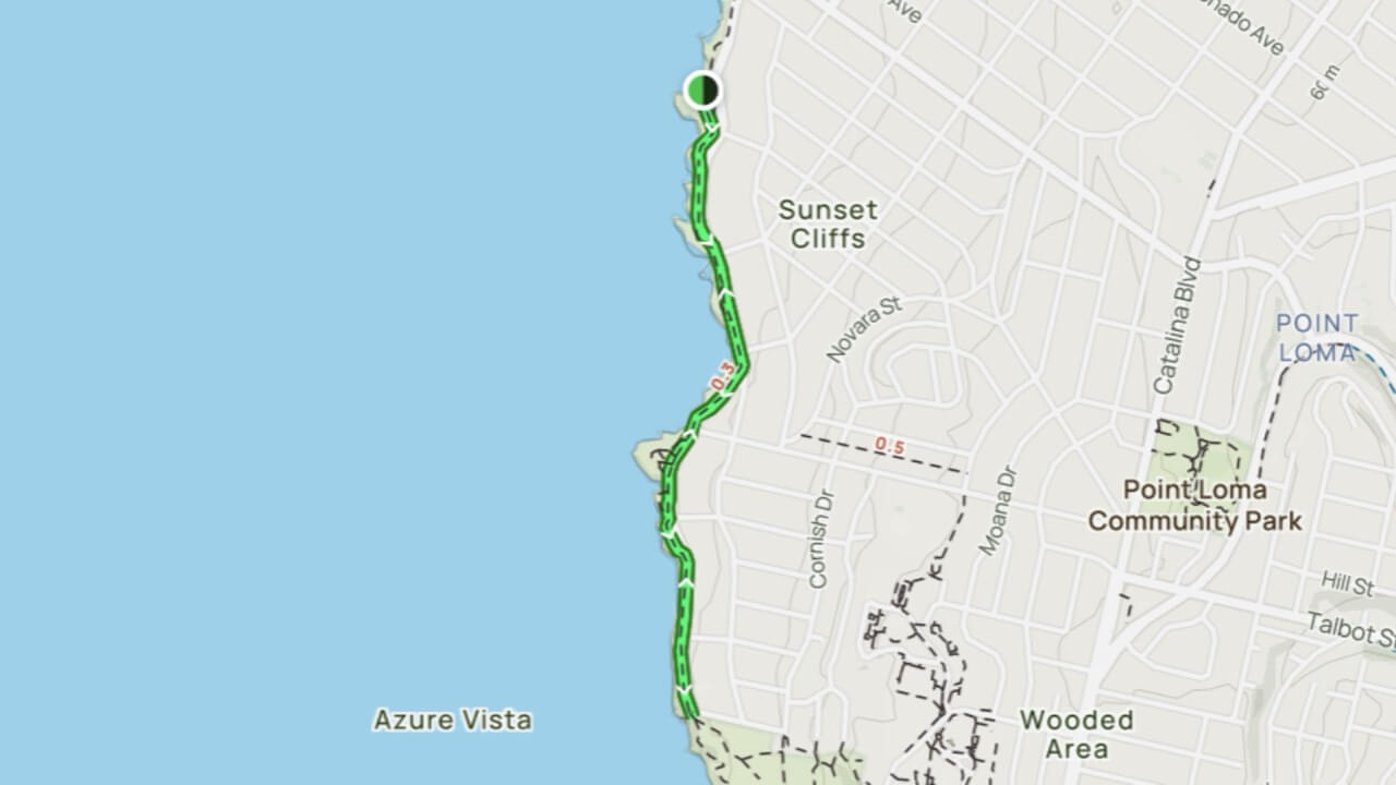 Sunset Cliffs Coastal Trail Map Large