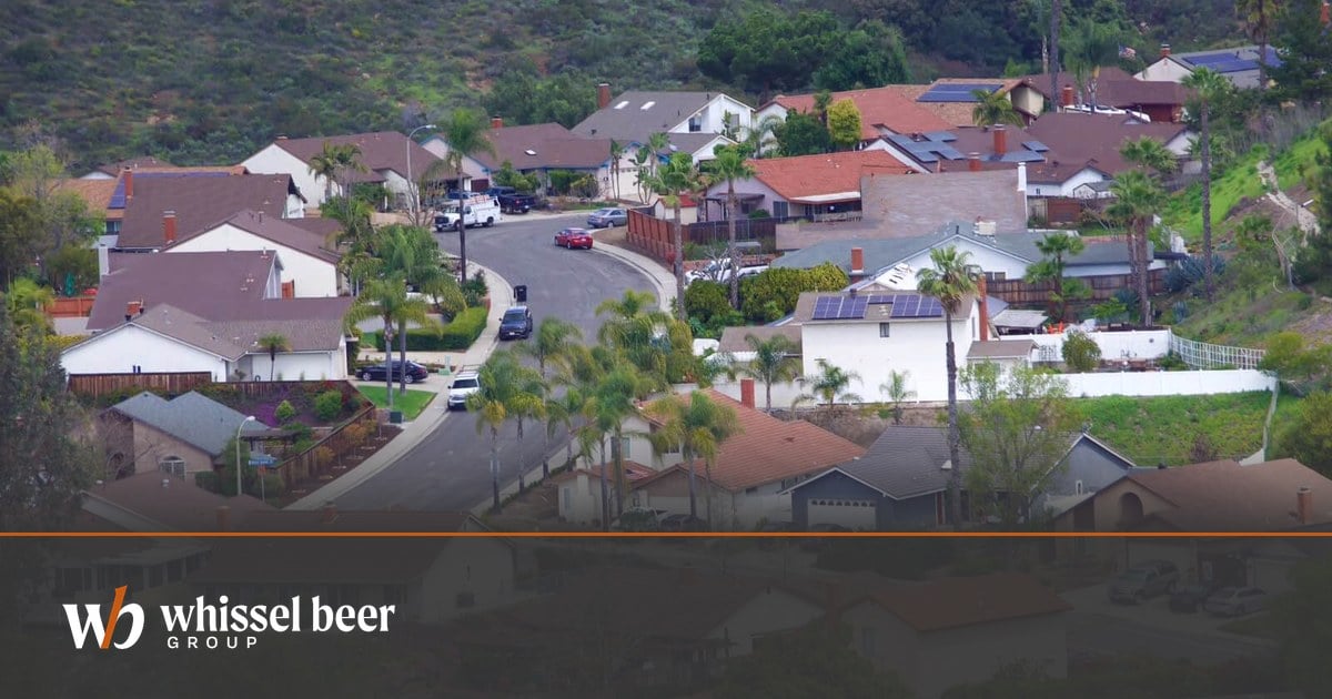 Homes on a hillside street in Santee, East County San Diego