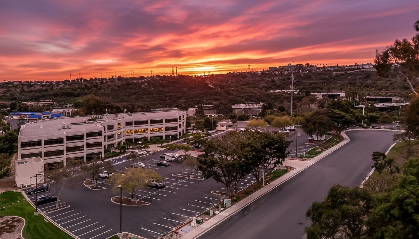 Carlsbad office campus at sunset