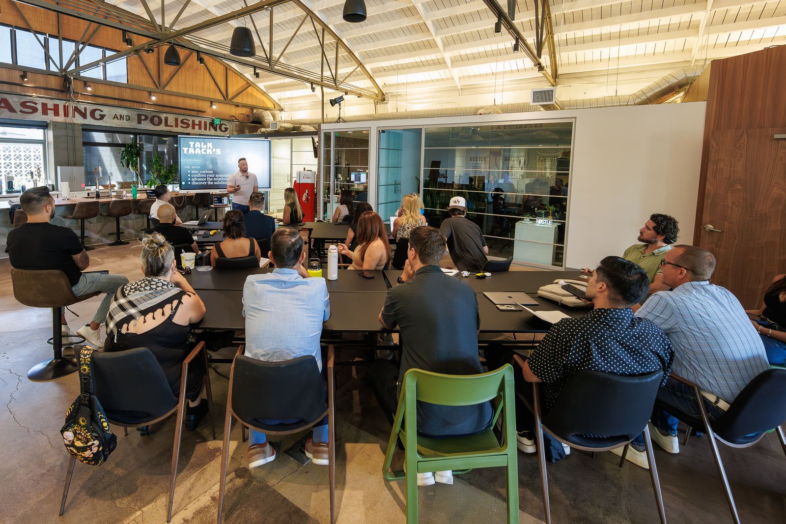 Agents working through talk tracks at a training session in La Mesa