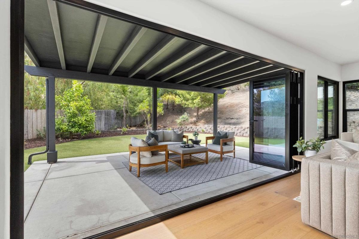 Indoor-outdoor living room of a recently sold home