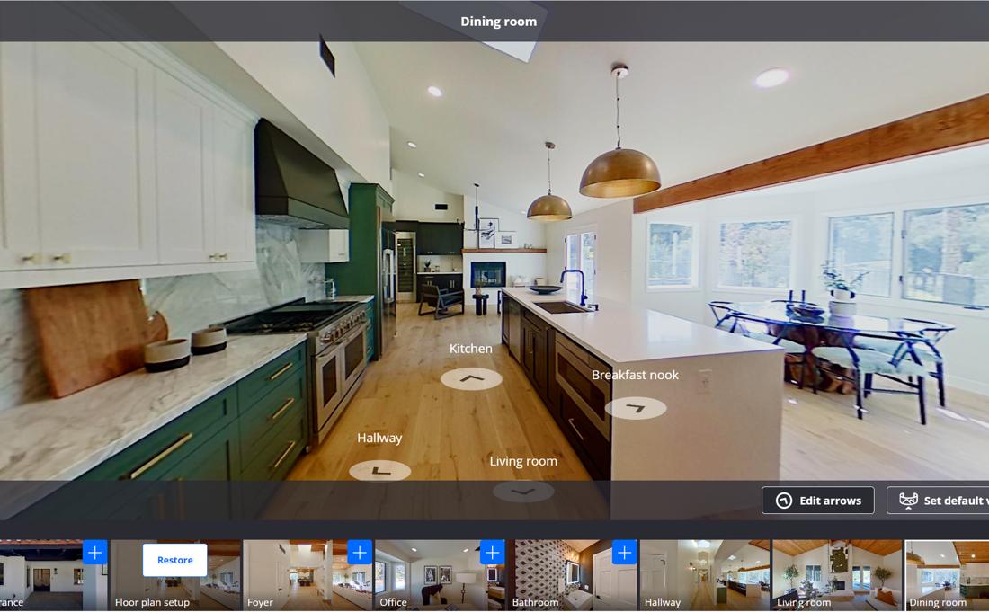 3D tour of a listing's kitchen