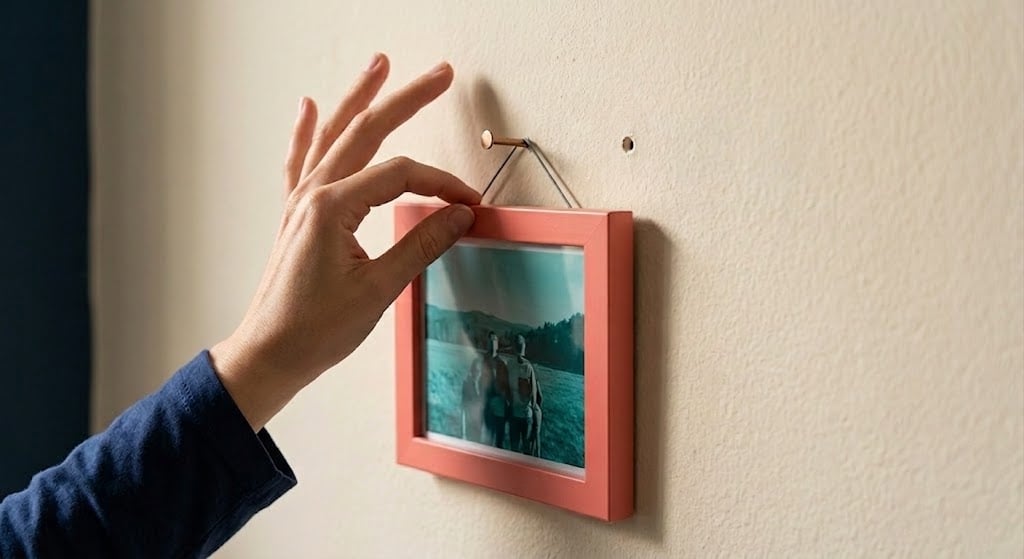 person hanging framed photo representing home ownership decision in Eastern Ontario