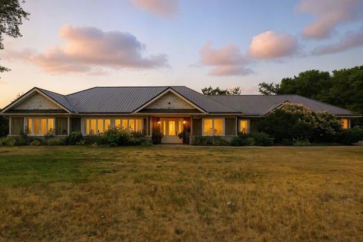 Front facade of the house with main entrance.