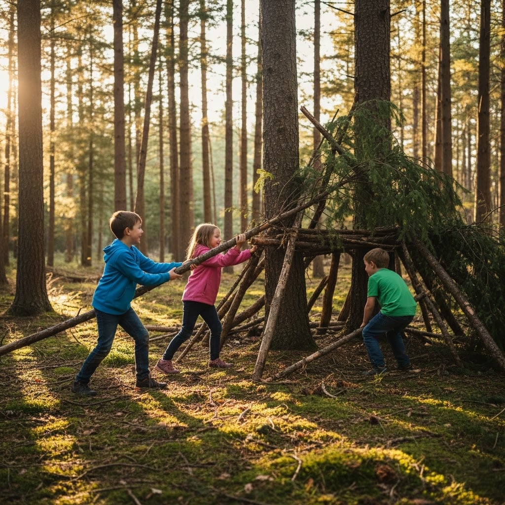 kids-building-forest-fort-kemptville