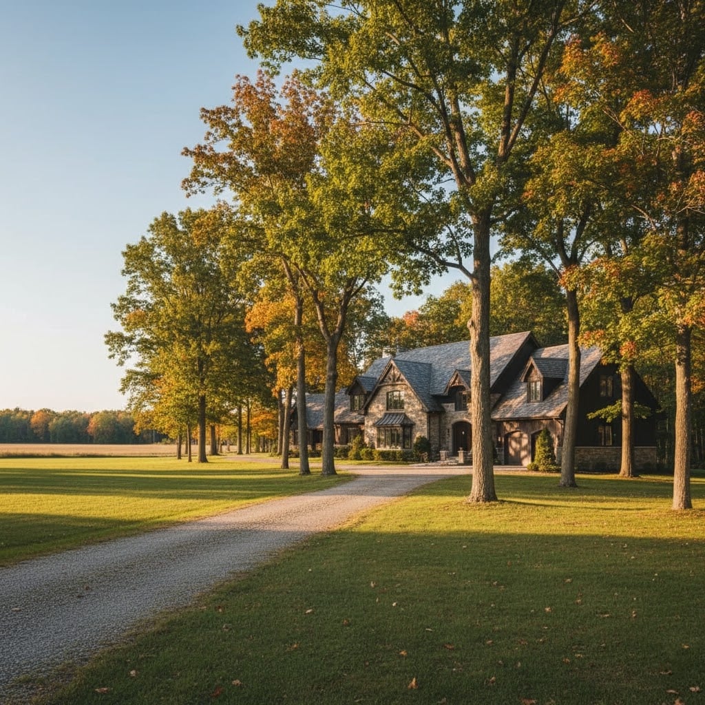 Luxury countryside estate surrounded by mature trees in Eastern Ontario