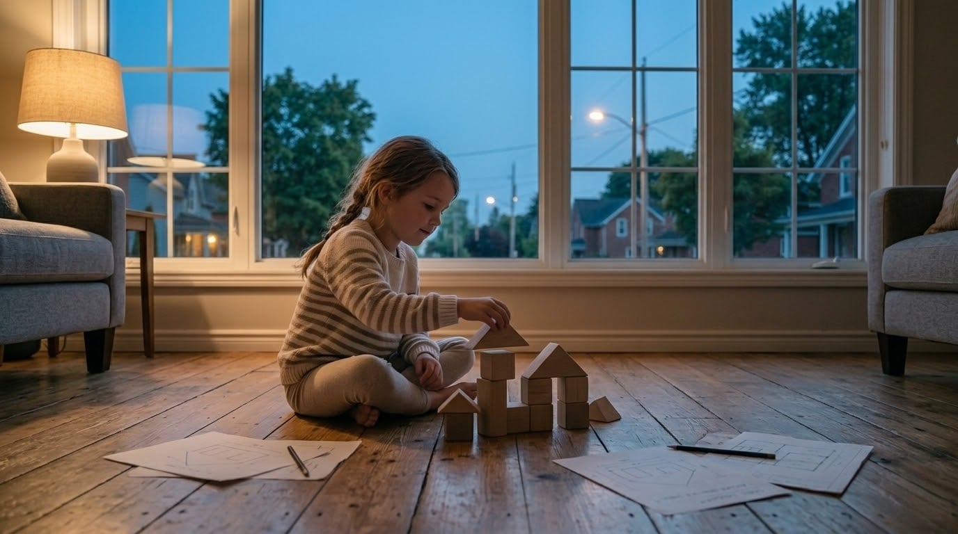 Girl building with blocks