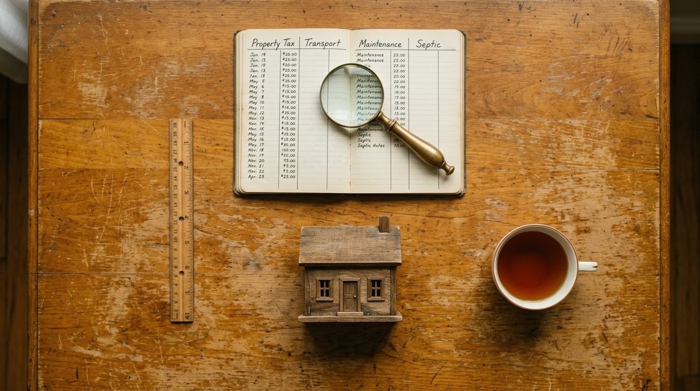Desk-vintage-ledger-property-tax-transport-maintenance-septic-casita-wood-eastern-ontario