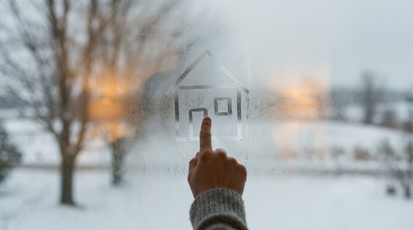 frosted window pane house