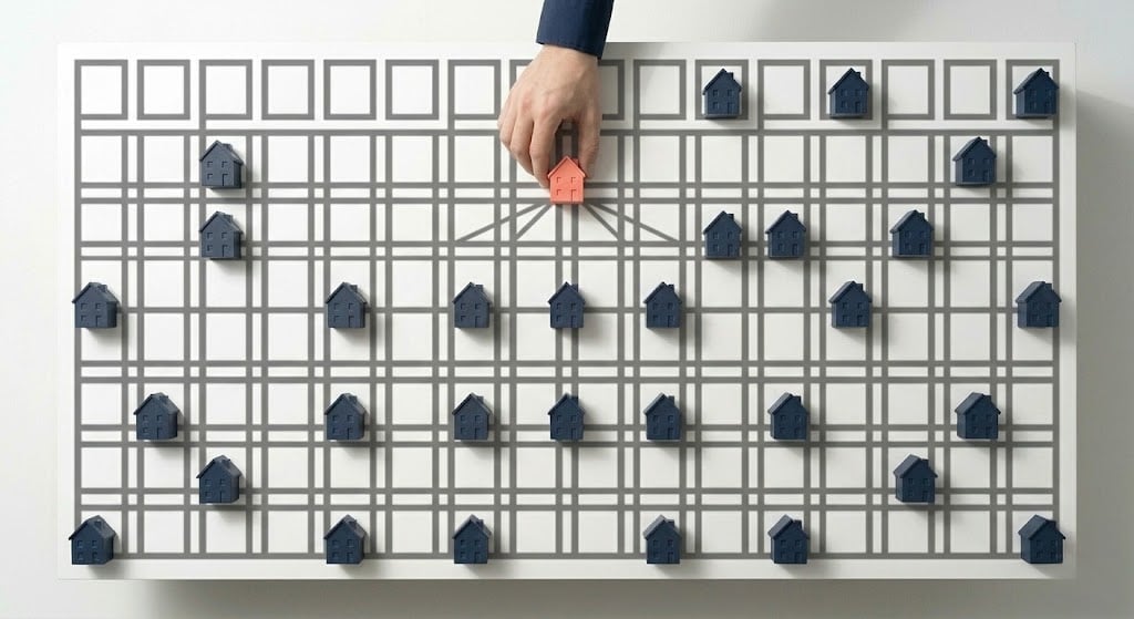 Market positioning concept showing a highlighted home among comparable properties in Eastern Ontario real estate market