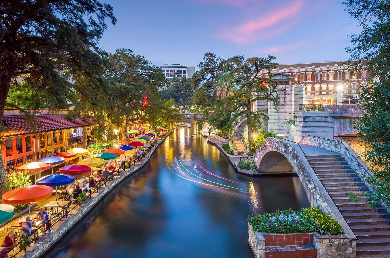 River walk in San Antonio city downtown