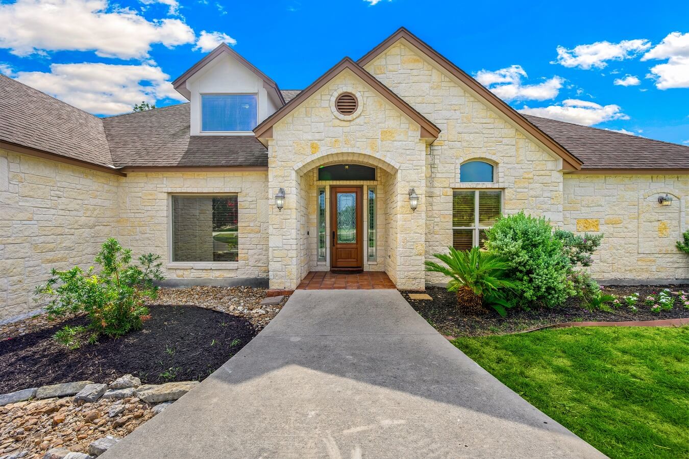 a front view of a home