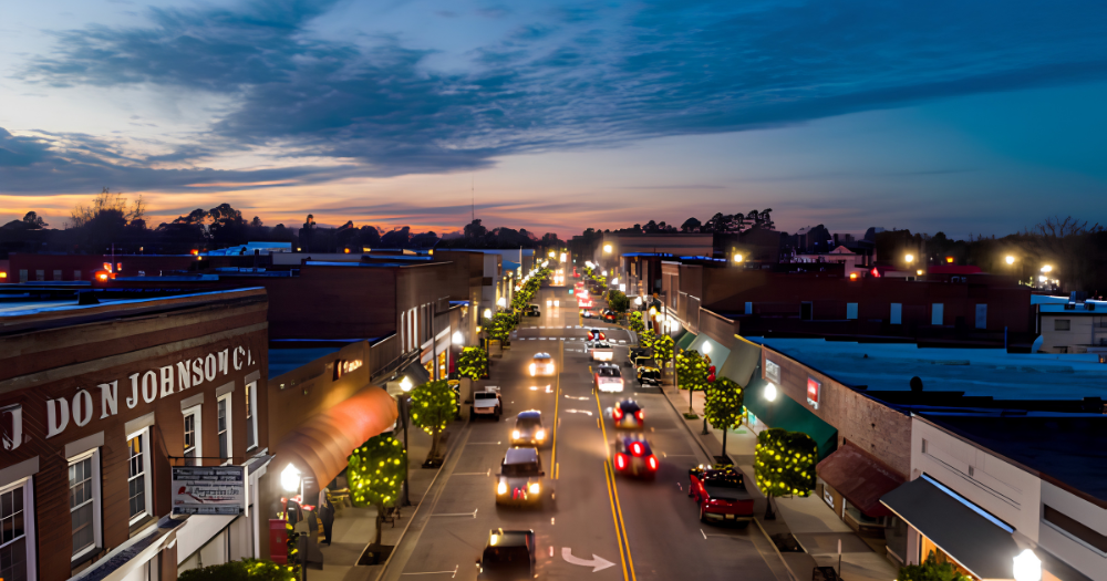 Aerial view of Benson, NC
