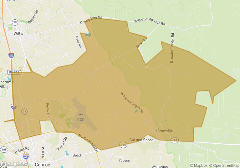 Conroe Zip Code Map