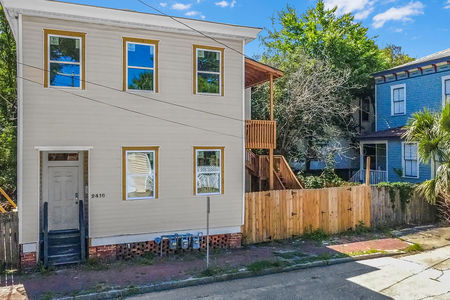 Front exterior of 2410 Jefferson Street, a renovated 6-bedroom, 3-bath multi-family investment property in Savannah, Georgia.