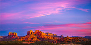 red rock sunset sky