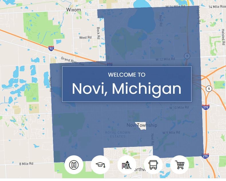 novi michigan map