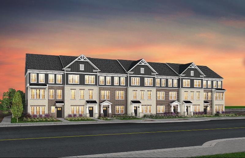 image shows a development called "Townes at Main Street" in Novi, Michigan