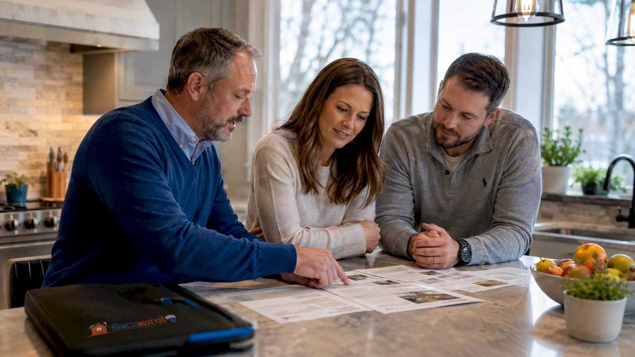 Oakland County Michigan homeowners reviewing home appraisal documents with real estate agent — best realtor Farmington Hills Michigan — Tom Gilliam RE/MAX Classic — 248-790-5594 — Homes2MoveYou.com