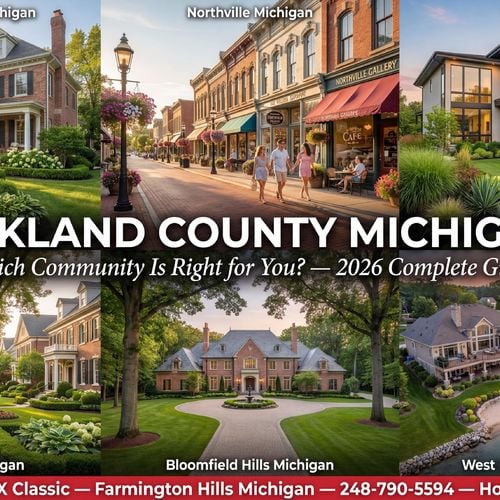 Oakland County Michigan Neighborhood Guide 2026: Farmington Hills vs Northville vs Novi vs Birmingham vs Bloomfield Hills vs West Bloomfield — Which Community Is Right for You? | Tom Gilliam RE/MAX Classic