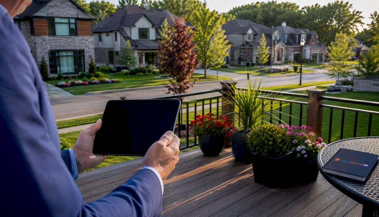 agent-viewing-novi-neighborhood-tablet-tom-gilliam-remax-classic