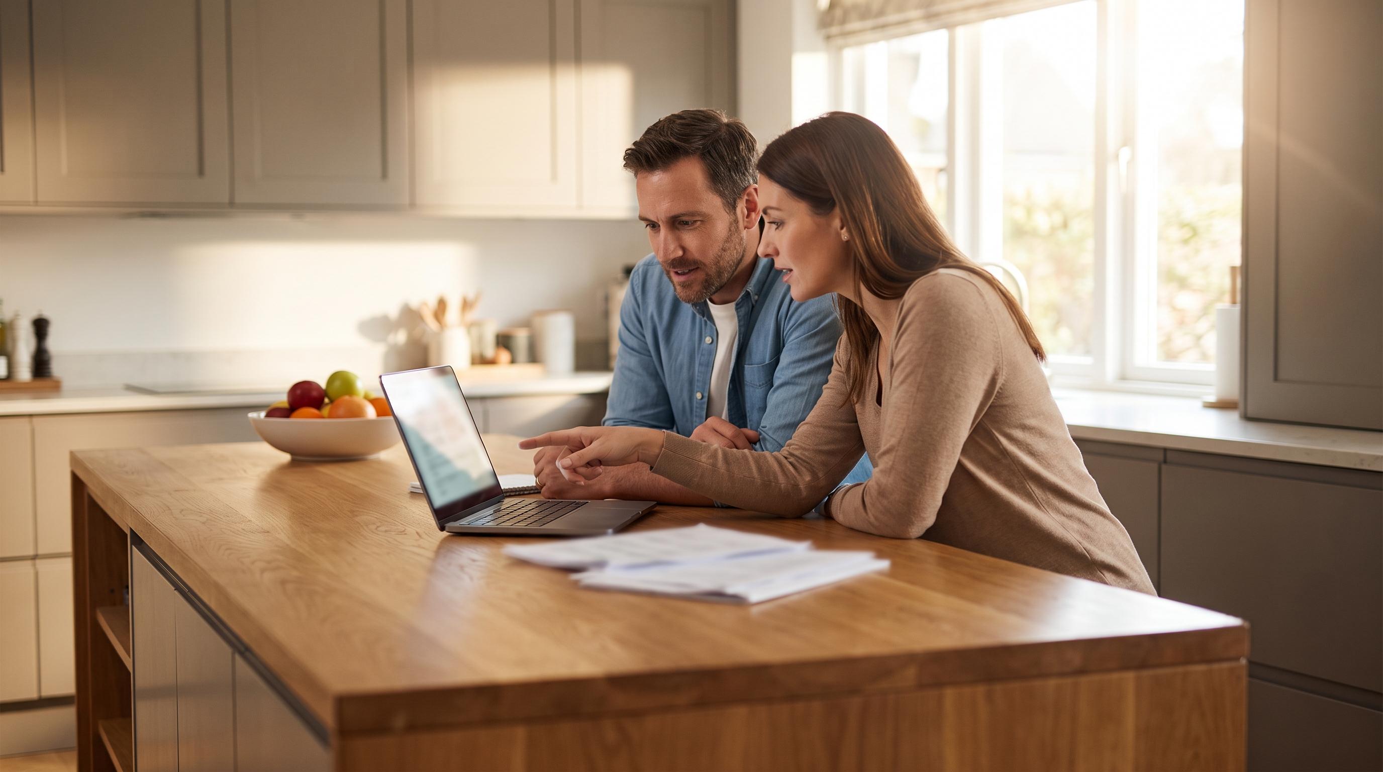 Couple reviewing home financing options after Fed rate hike in Oakland County