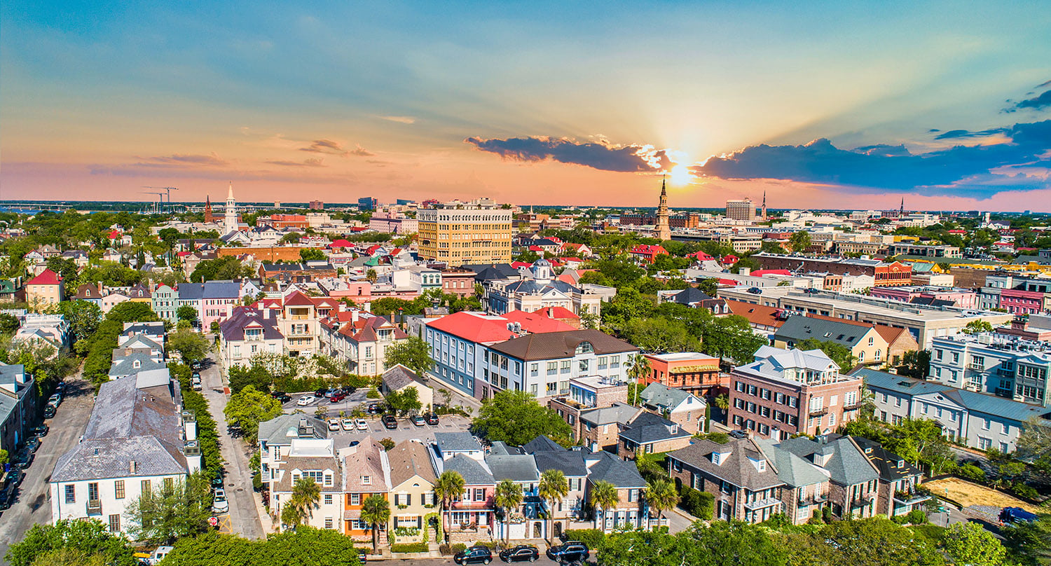 Downtown,Charleston,South,Carolina,Skyline,Aerial