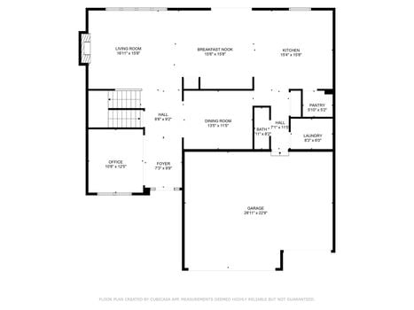 Main Level Floor Plan with measurents