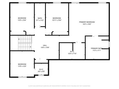 Second Story Floor Plan with measurements