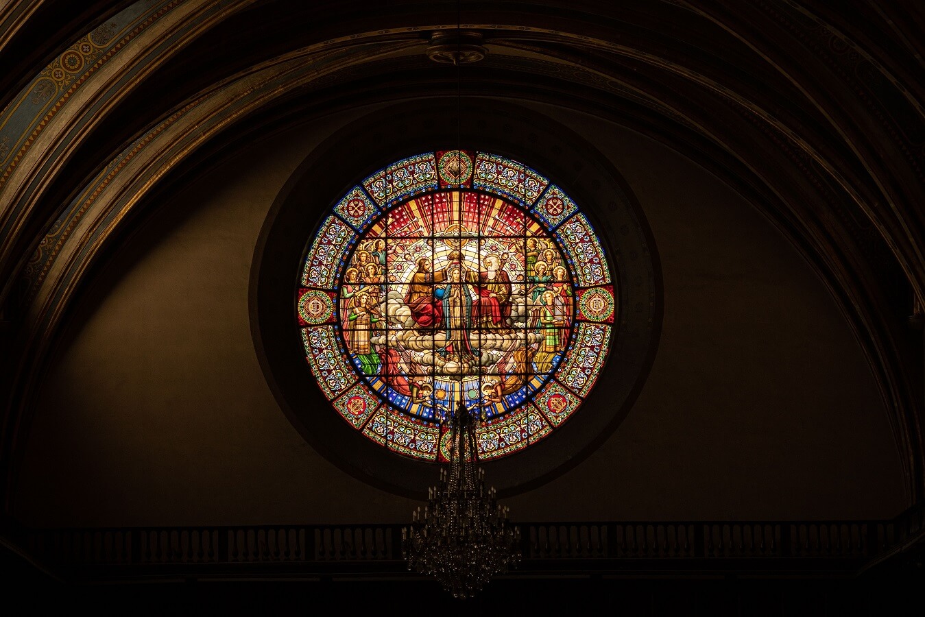 An interior view of an old church