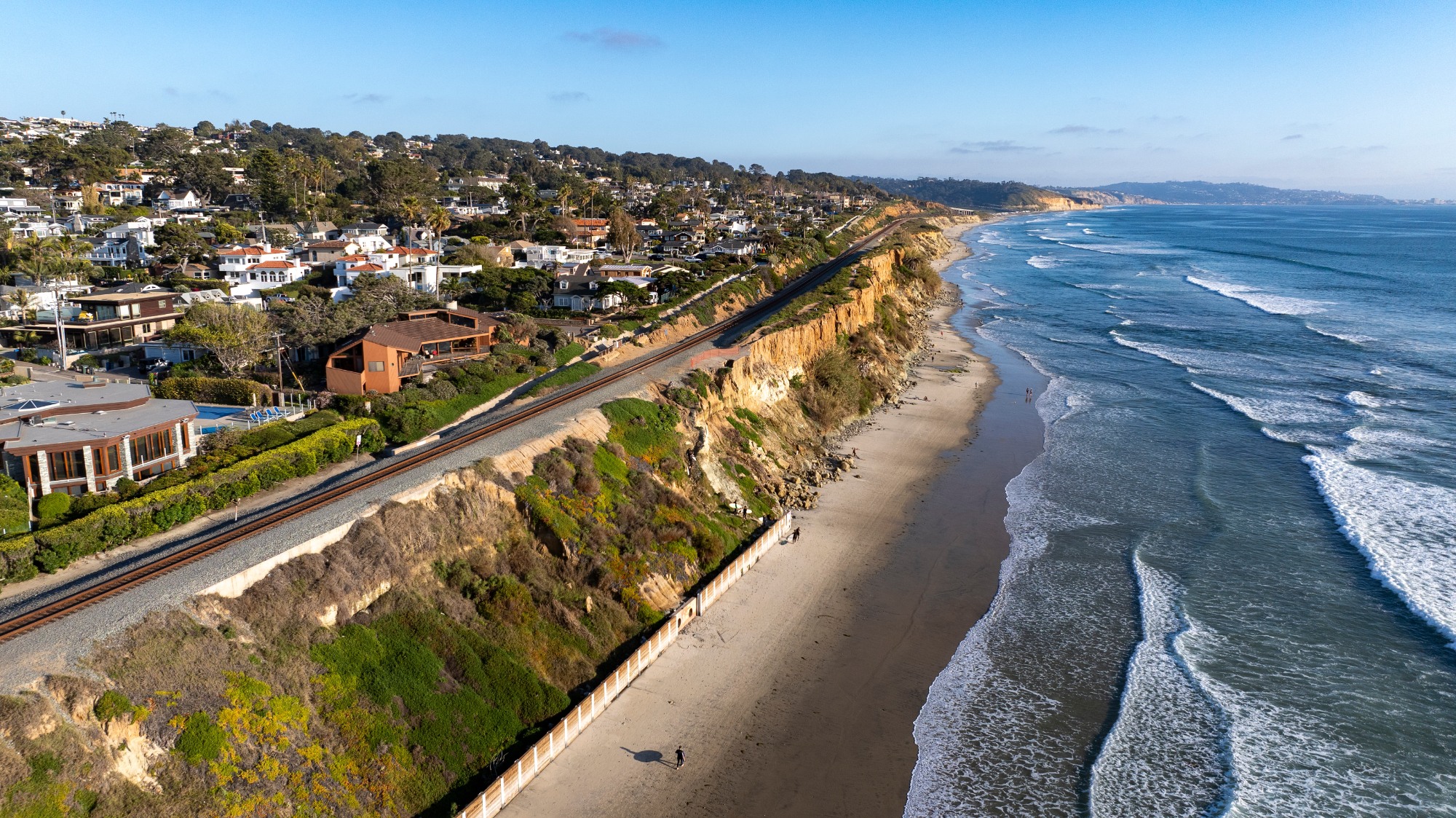 Aerial view of San Diego California coastline at Del Mar