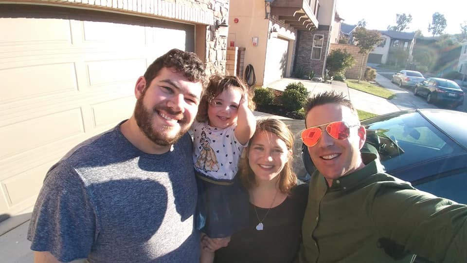 happy family outdoor selfie