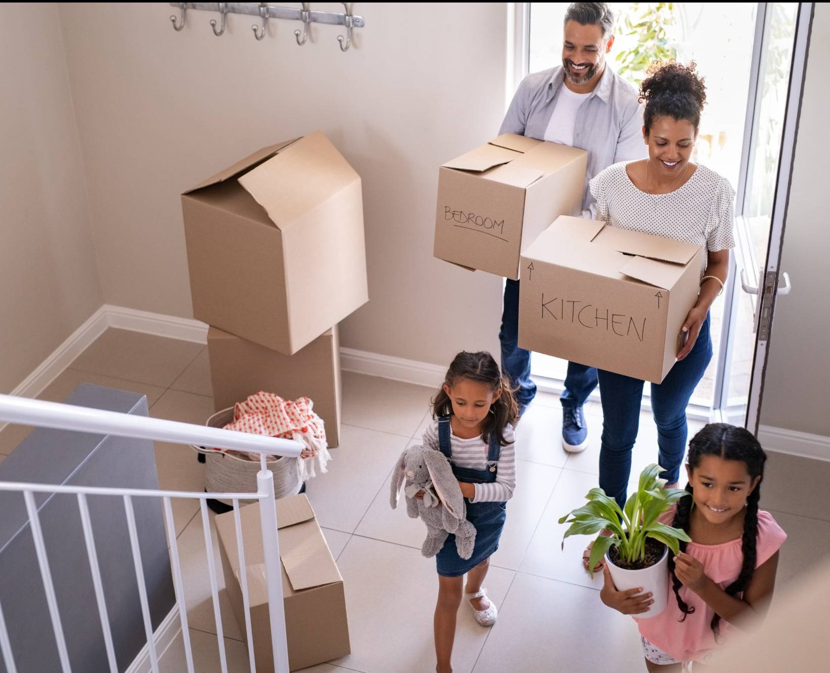 family moving into home