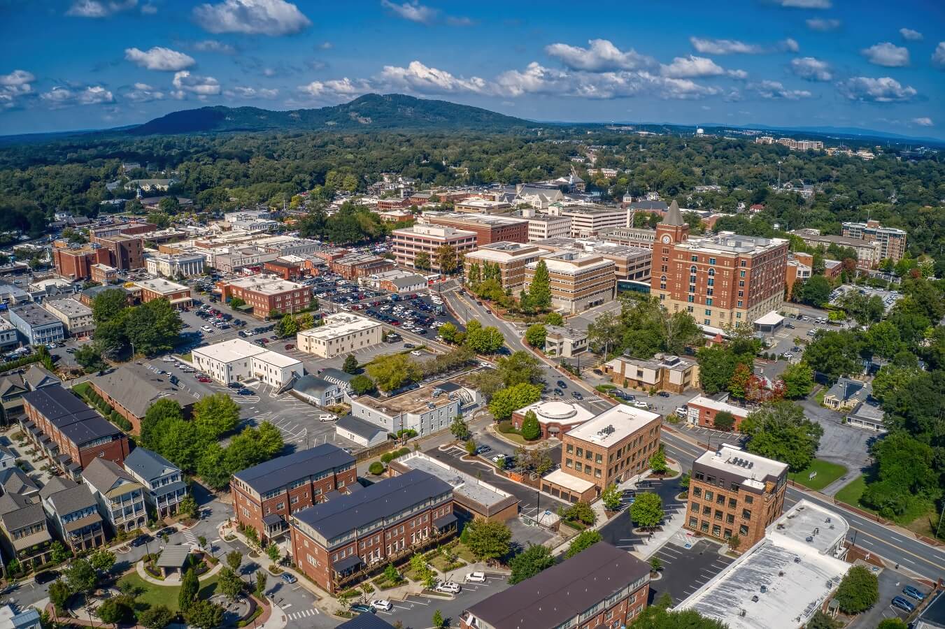 Aerial View of the Atlanta Suburb of Marietta Georgia