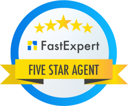 FastExpert Five Star Agent award badge for Tim Tepes, a top-rated real estate agent in Bethlehem and the Lehigh Valley.