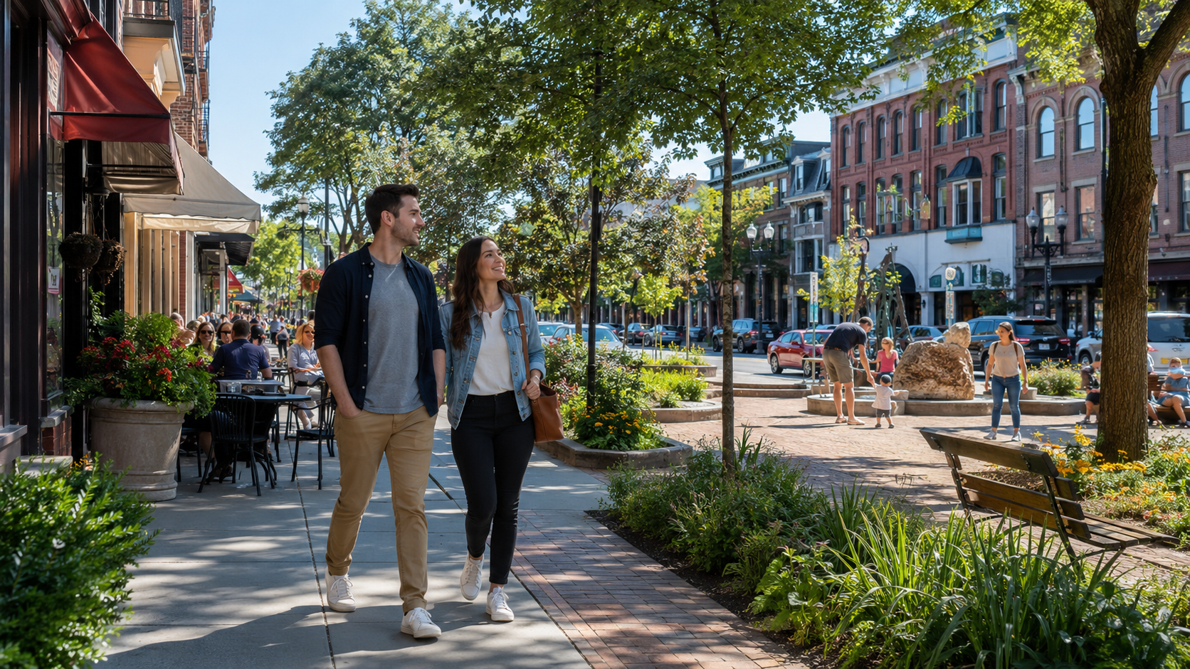 Homebuyers exploring the lifestyle of a Lehigh Valley community.