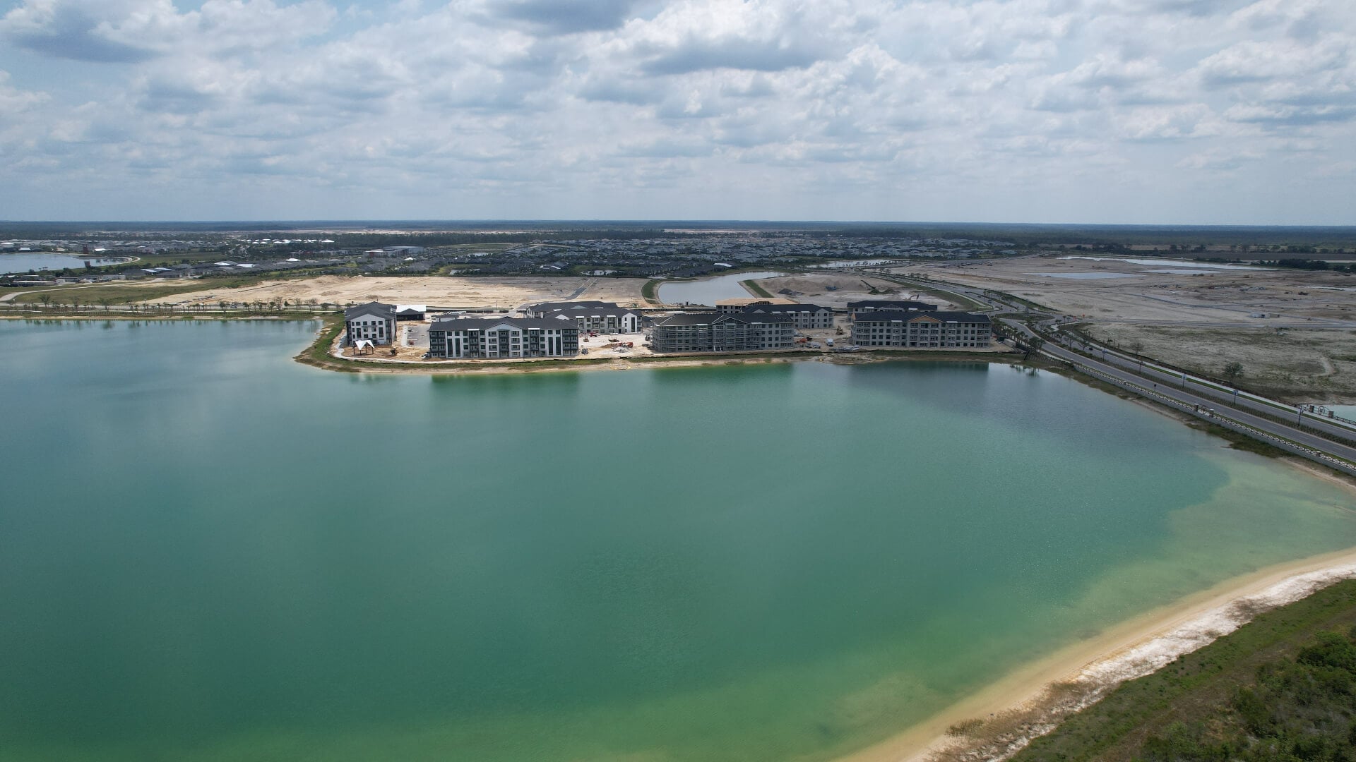 Babcock Ranch - Aerial view Babcock Ranch Florida new condos going in on the lake
