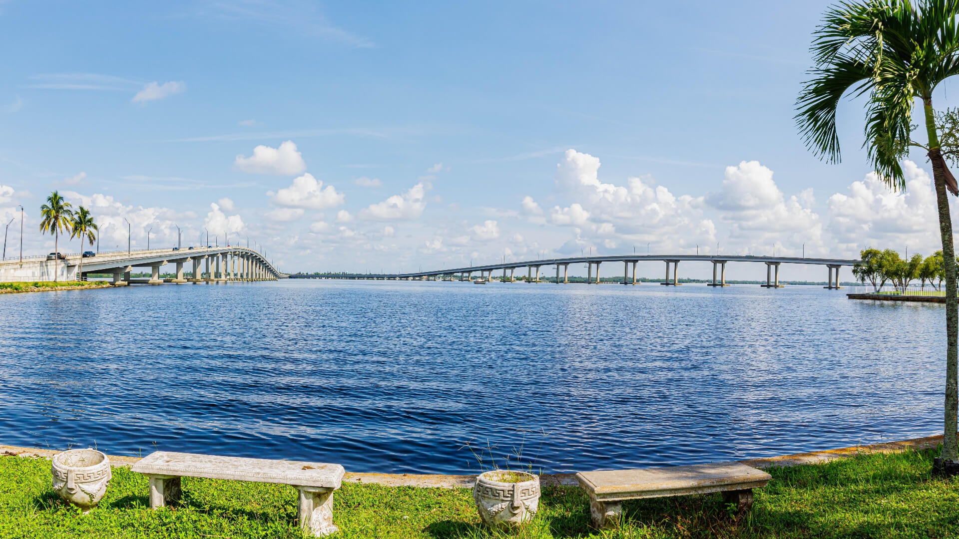 City of Fort Myers - The Edison Bridge Crossing The Caloosahatchee River, Fort Myers, Florida, USA