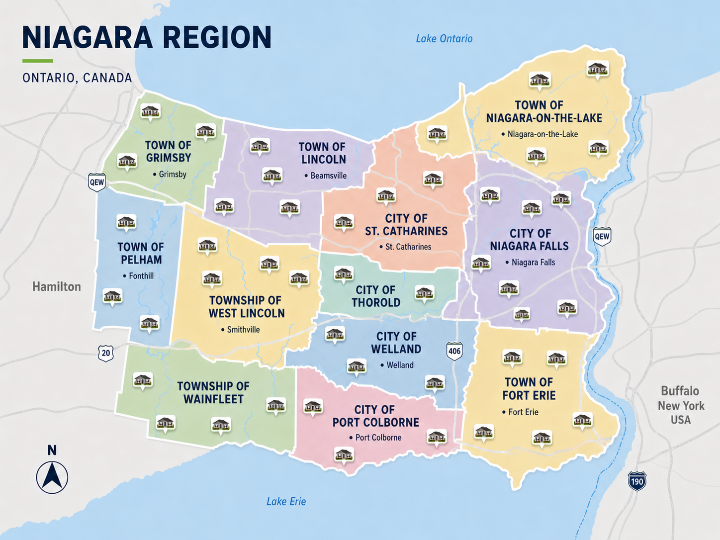 Bungalows located across the Niagara Region