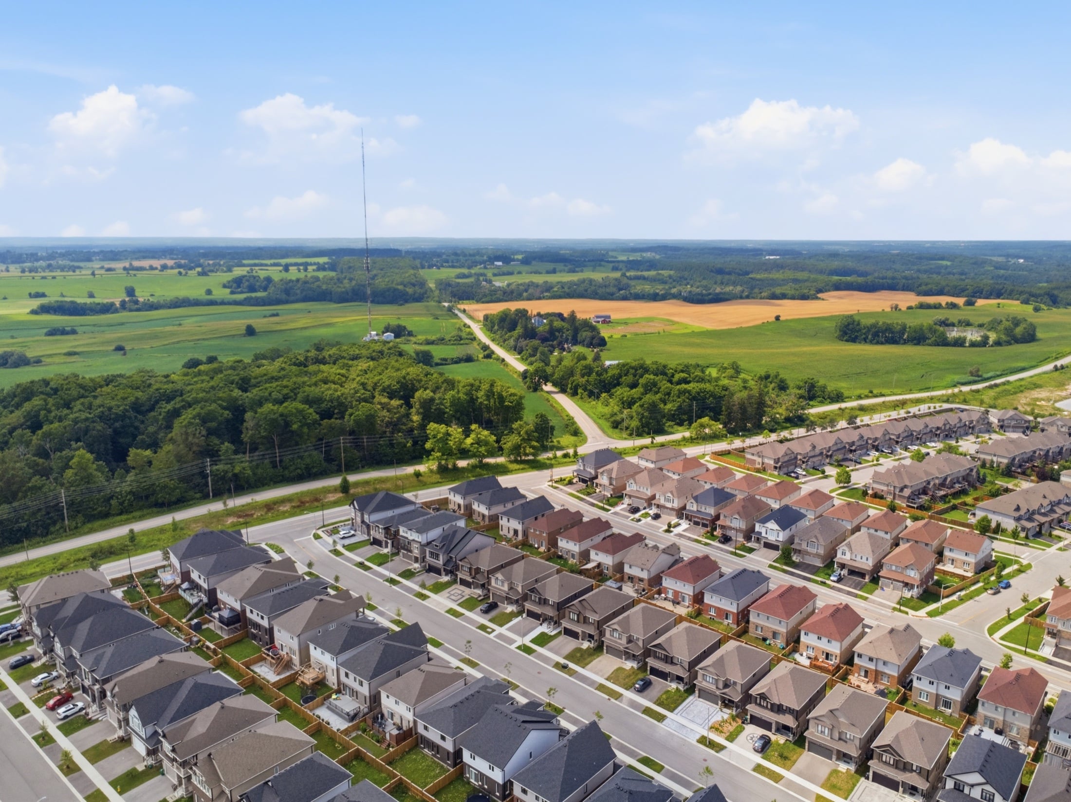Aerial view of Vista Hills and surrounding countryside