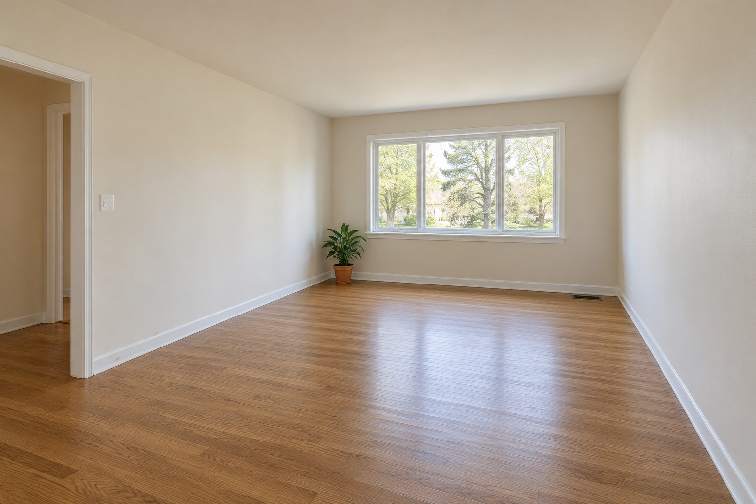 AI-generated source room, angle A, before virtual staging