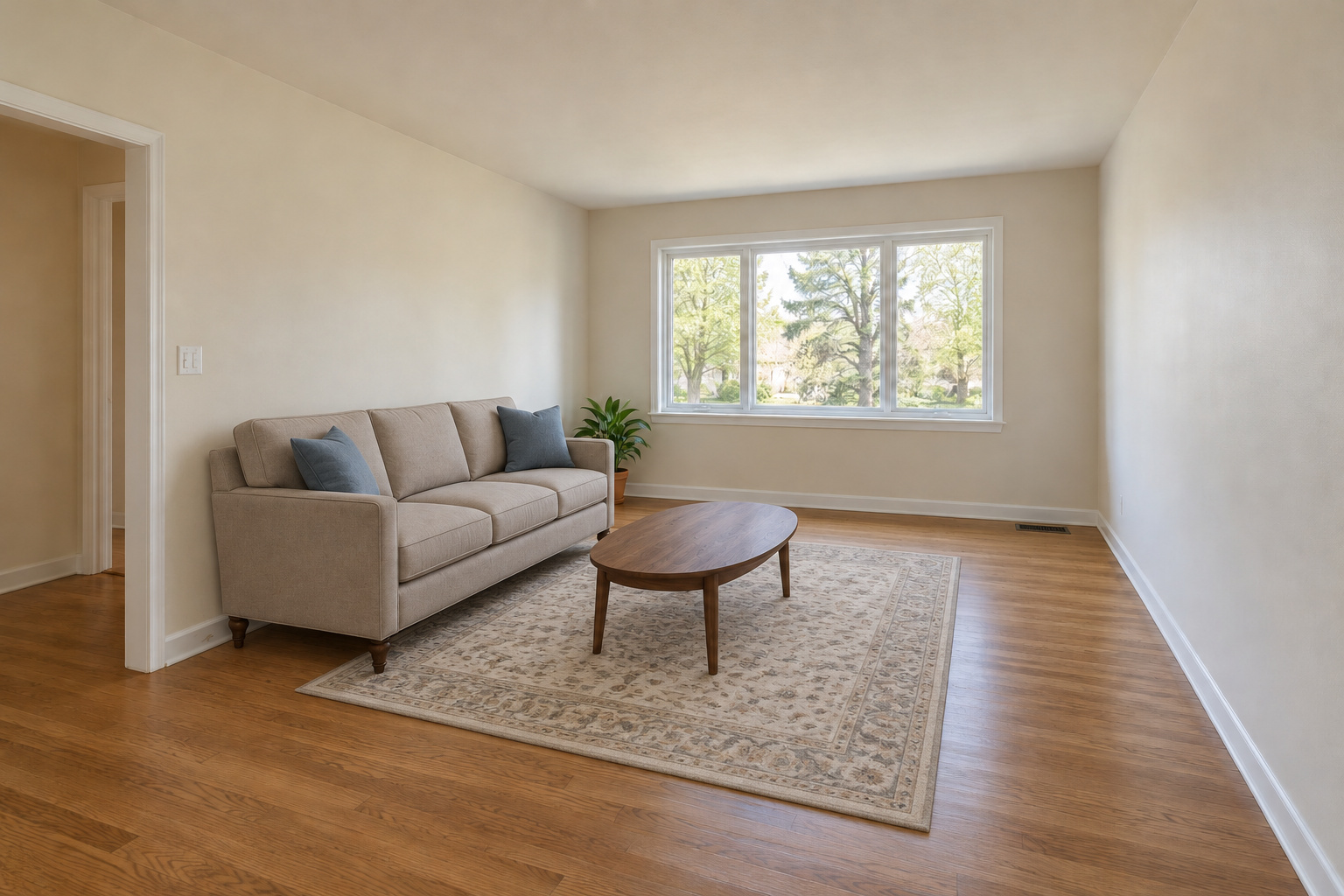 Transitional AI-generated staging example