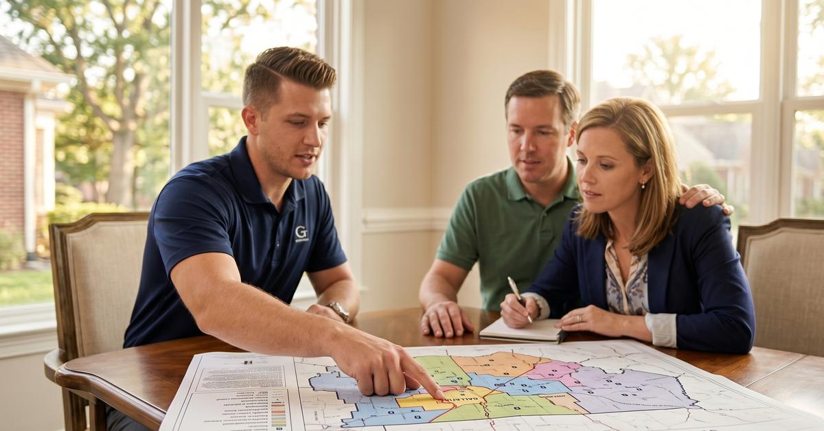 Real estate agent reviewing Fairway Farms Gallatin TN market data with buyers Liberty Creek zone 37066